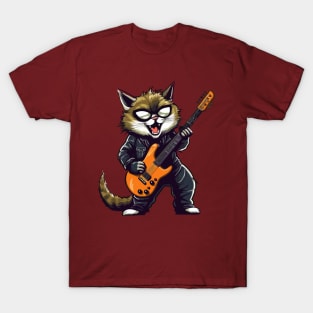 Cat playing an electric guitar T-Shirt